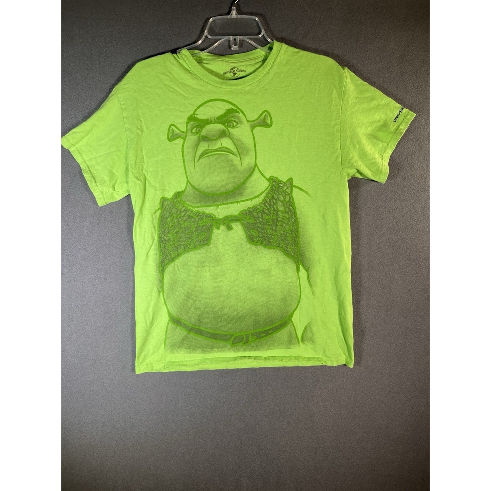 Universal Studios M Shrek 4-D Green Short Sleeve Graphic T Shirt Dreamworks